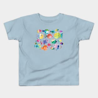 Watercolor Puffer Fishes Kids T-Shirt